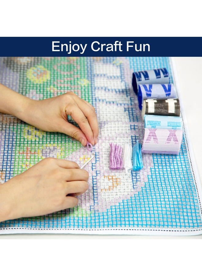 LAPATAIN Latch Hook Kits DIY Crochet Yarn Kits,Flamingo Carpet Embroidery Hook Rug Kit Needlework Sets Cushion for Kids or Adults Home Decor 20x15inch - Image 2