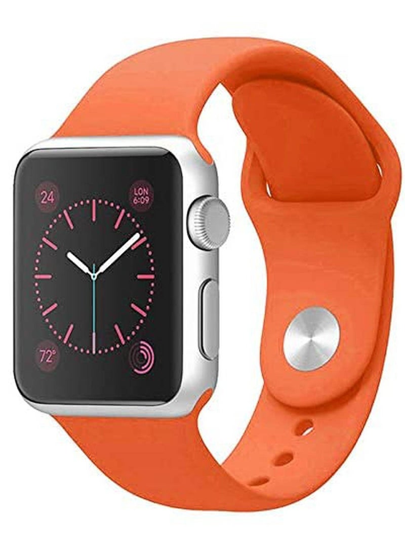 Generic - Strap Band Silicone for Apple Watches - 42mm/44mm - Obsidian ORANGE - Image 1