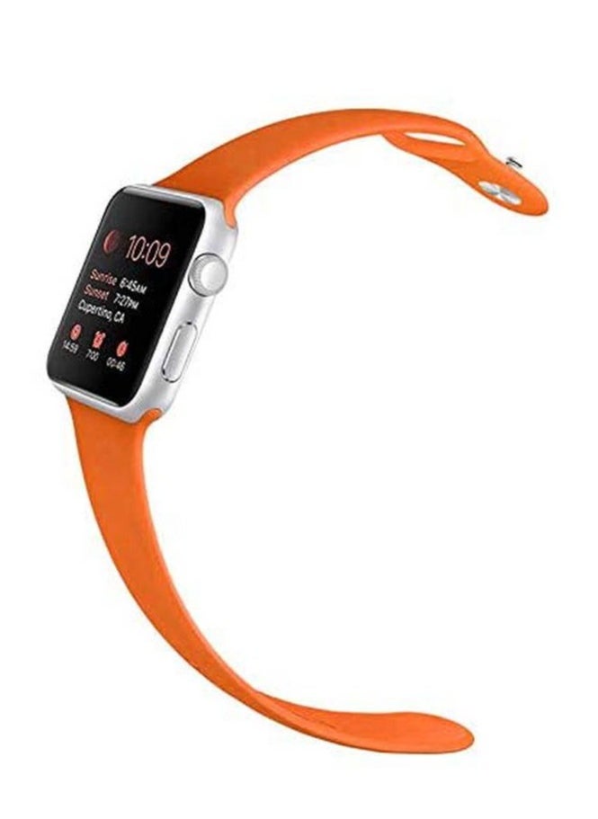 Generic - Strap Band Silicone for Apple Watches - 42mm/44mm - Obsidian ORANGE - Image 1