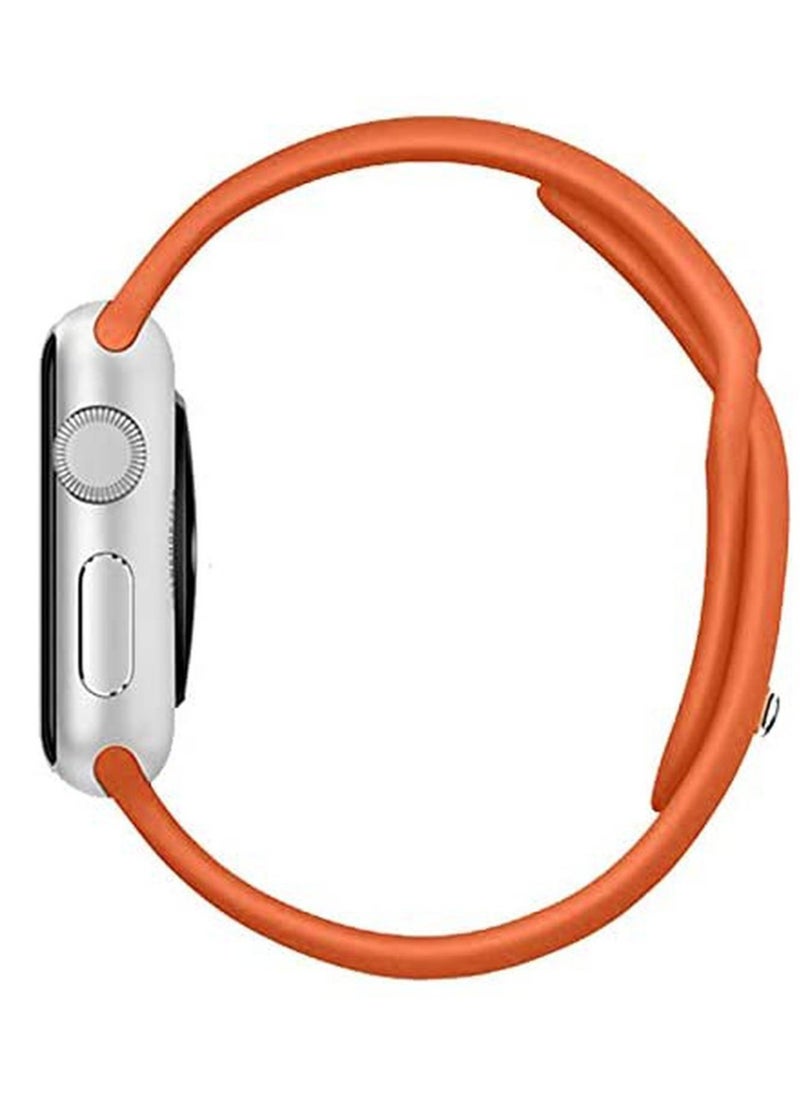 Generic - Strap Band Silicone for Apple Watches - 42mm/44mm - Obsidian ORANGE - Image 1