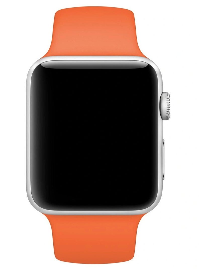 Generic - Strap Band Silicone for Apple Watches - 42mm/44mm - Obsidian ORANGE - Image 1