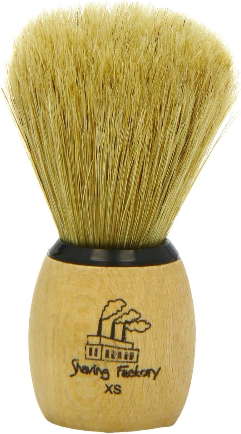 the shave factory فرشاة حلاقة مصنوعة يدويًا من مصنع الحلاقة بحجم صغير جدًا مثالية لتجربة حلاقة دقيقة - Image 1