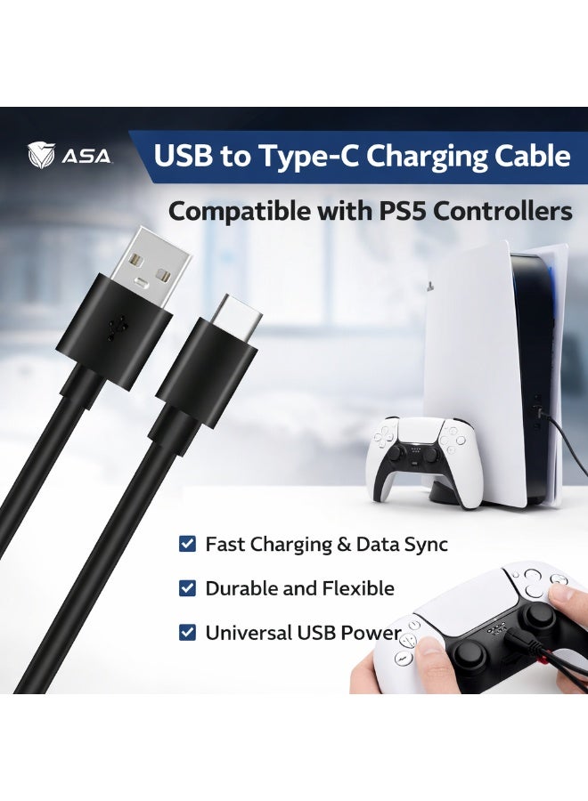 ASA Fast Charging USB to Type-C Cable for PlayStation 5 (PS5) Controller – Data Sync Supported - Image 4
