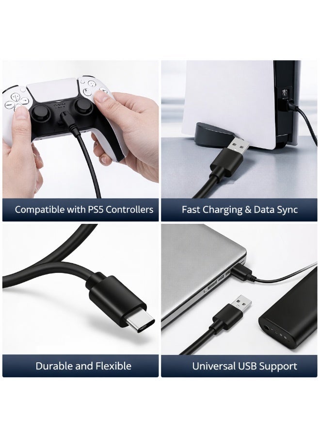ASA Fast Charging USB to Type-C Cable for PlayStation 5 (PS5) Controller – Data Sync Supported - Image 3