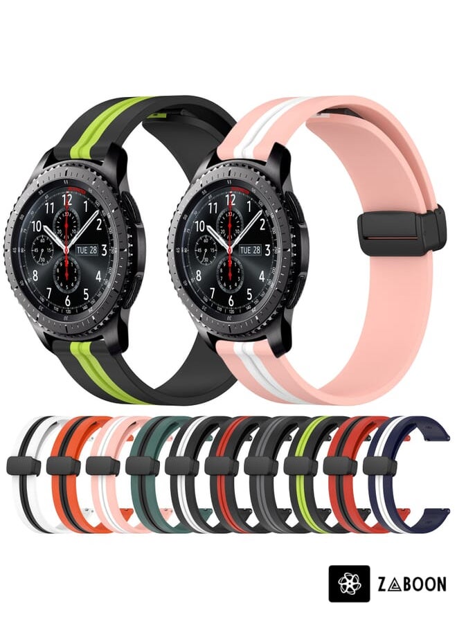 Zaboon - Watch Band For Samsung Gear S3 Frontier 22mm Folding Magnetic Clasp Silicone - Image 1