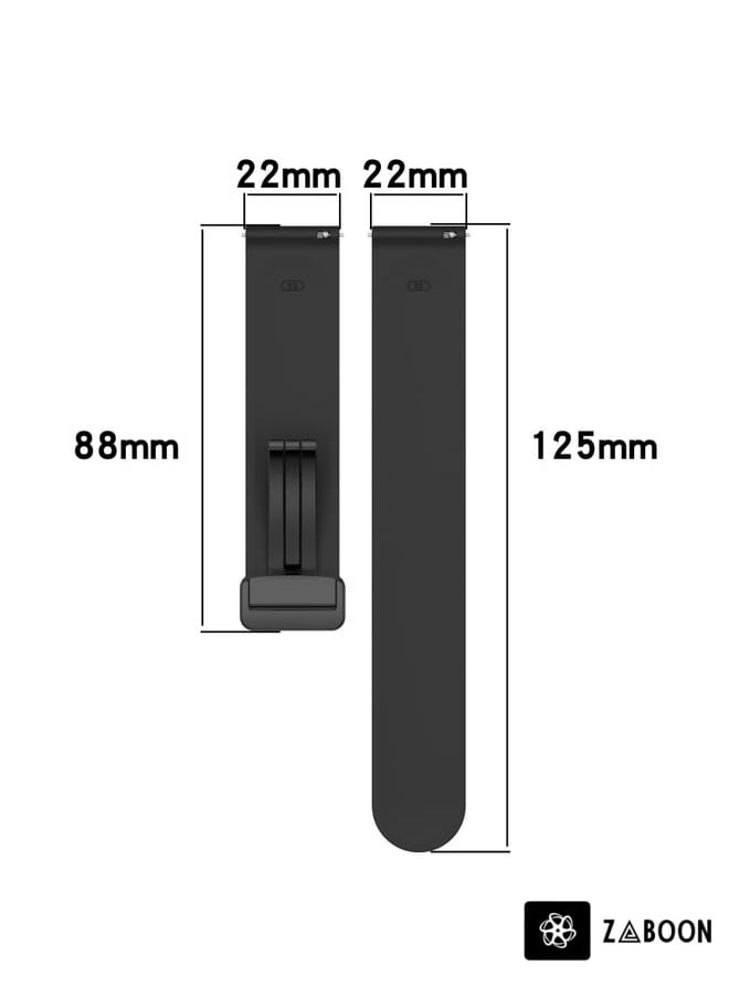 Zaboon - Watch Band For Samsung Gear S3 Frontier 22mm Folding Magnetic Clasp Silicone - Image 1