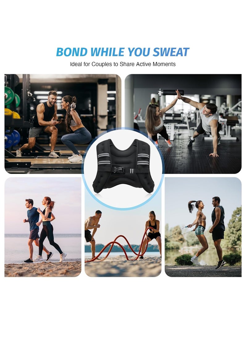 Bukela Weighted Vest, 6lb/12lb Weight Vest with Reflective Stripe for Workout, Strength Training, Running, Fitness, Muscle Building, Weight Loss, Weightlifting - Image 3