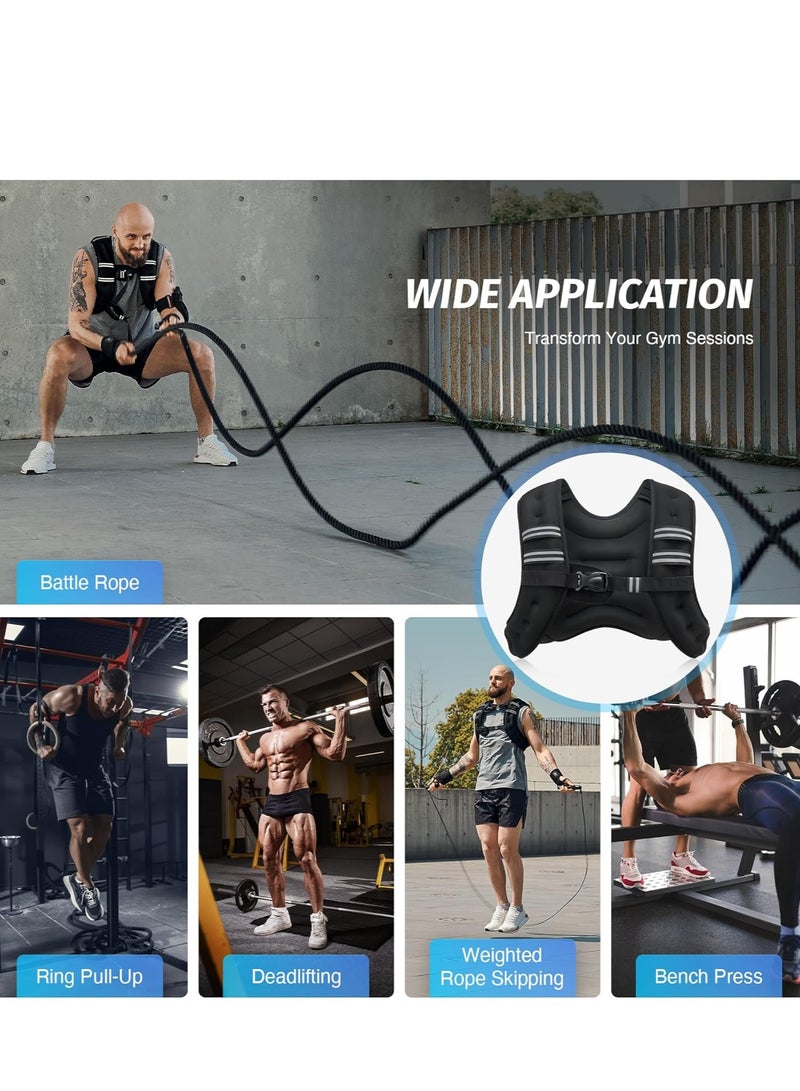 Bukela Weighted Vest, 6lb/12lb Weight Vest with Reflective Stripe for Workout, Strength Training, Running, Fitness, Muscle Building, Weight Loss, Weightlifting - Image 4