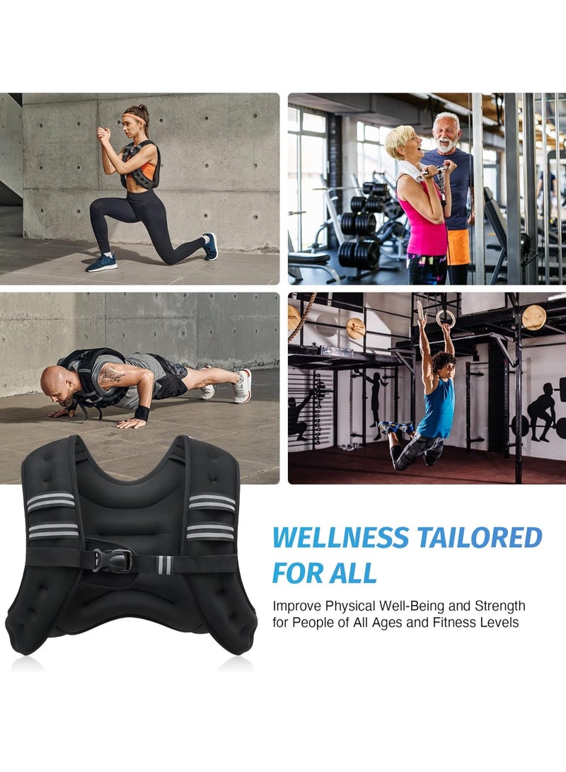 Bukela Weighted Vest, 6lb/12lb Weight Vest with Reflective Stripe for Workout, Strength Training, Running, Fitness, Muscle Building, Weight Loss, Weightlifting - Image 5