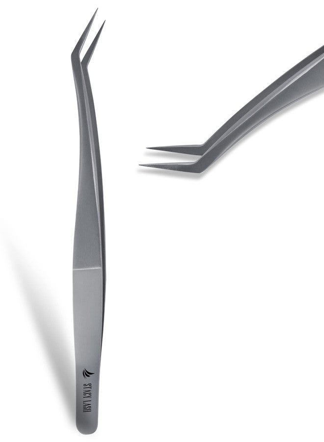 Stacy Lash STL-11 Curved Eyelash Extension Tweezers/Supplies for Classic Extensions & Premade Fans/Precision Tools for Volume False Lashes Application/Beauty Accessories/Eyelashes Tool Applicator - Image 1