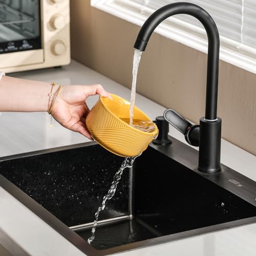 Adewnest Ceramic Bowls with Lids: 20 oz Microwave Safe Food Storage Containers for Soup, Salad, Cereal, Leftovers, Meal Prep, Lunch, Picnic, Camping, Serving - Airtight, Yellow, Set of 4 - Image 5