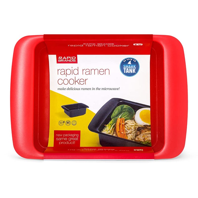 Rapid Ramen Cooker Microwavable Cookware for Instant Ramen BPA Free and Dishwasher Safe Perfect for Dorm Small Kitchen or Office Bright Red