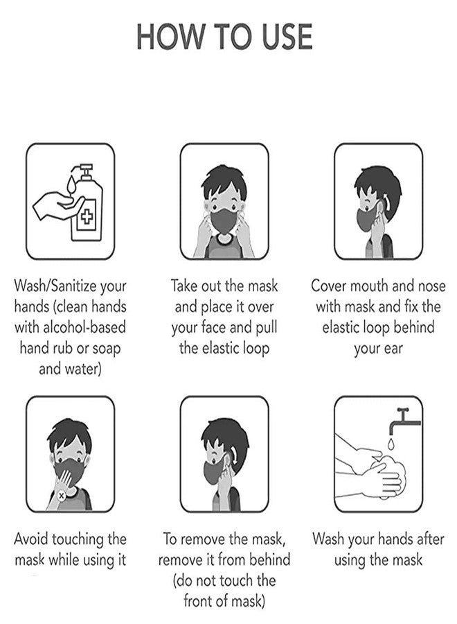 MAPLE MP-006 Anti-Pollution 3 Layer Filtration System Cotton Protective Kid Mask Washable And Reusable Face Mask For Kids Boys And Girl Unisex Multi Colour Assorted - Image 5