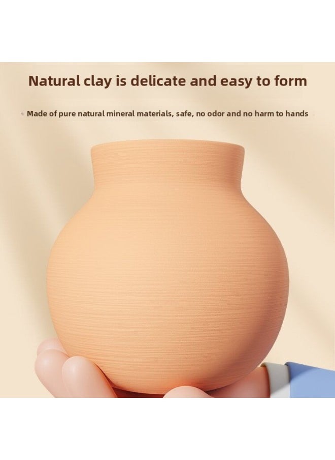 Generic - Soft Clay Children Electric Pottery Machine Primary School Students Special Clay Tools Suit Hand Diy Making Toys 6-Specifications:Shop Selling❤Luxury Orange Cat-2nd Gear Power [10 Clay 5 Tools 6 Pigment Apron]] - Image 1