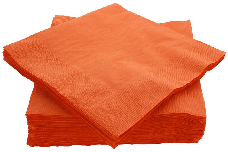 Amcrate Big Party Pack 40 Count Orange Dinner Napkins Tableware Ideal for Wedding Party Birthday Dinner Lunch Cocktails 7 x 7