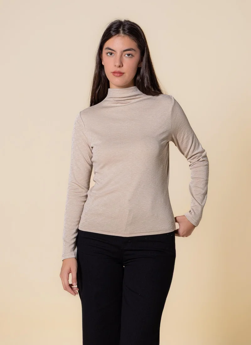 SHAPES FINE KNIT HIGH NECK TOP