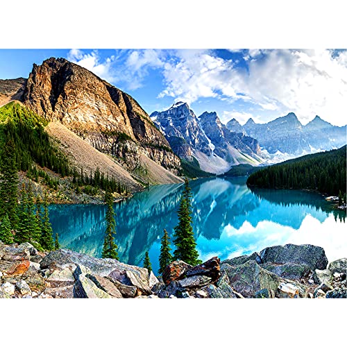 Yundu 1000 Piece Puzzles for Adults Moraine Lake Jigsaw Puzzle - Image 1