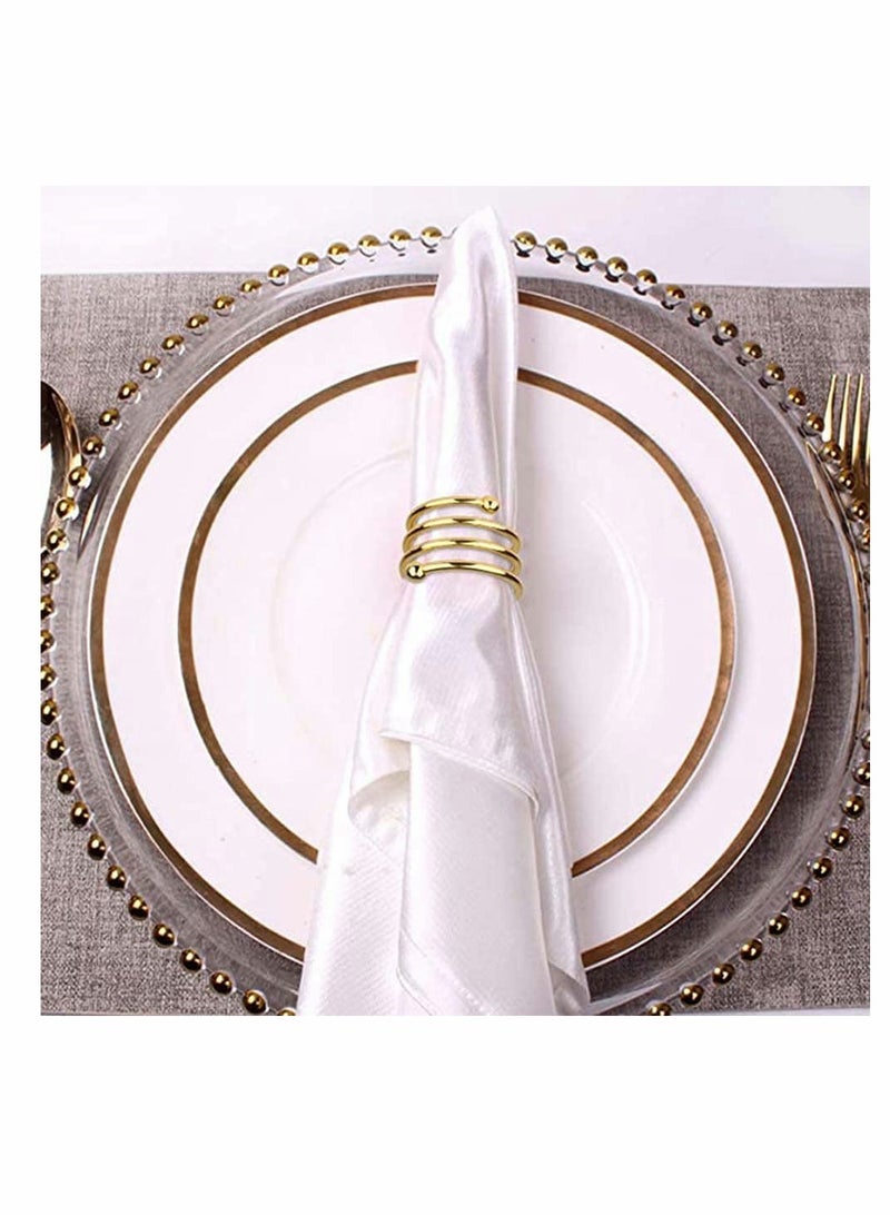 KASTWAVE 8-Piece Set Napkin Ring Table Setting Suitable for Casual or Formal Occasions (gold) - Image 2
