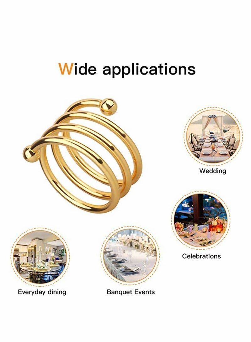 KASTWAVE 8-Piece Set Napkin Ring Table Setting Suitable for Casual or Formal Occasions (gold) - Image 5