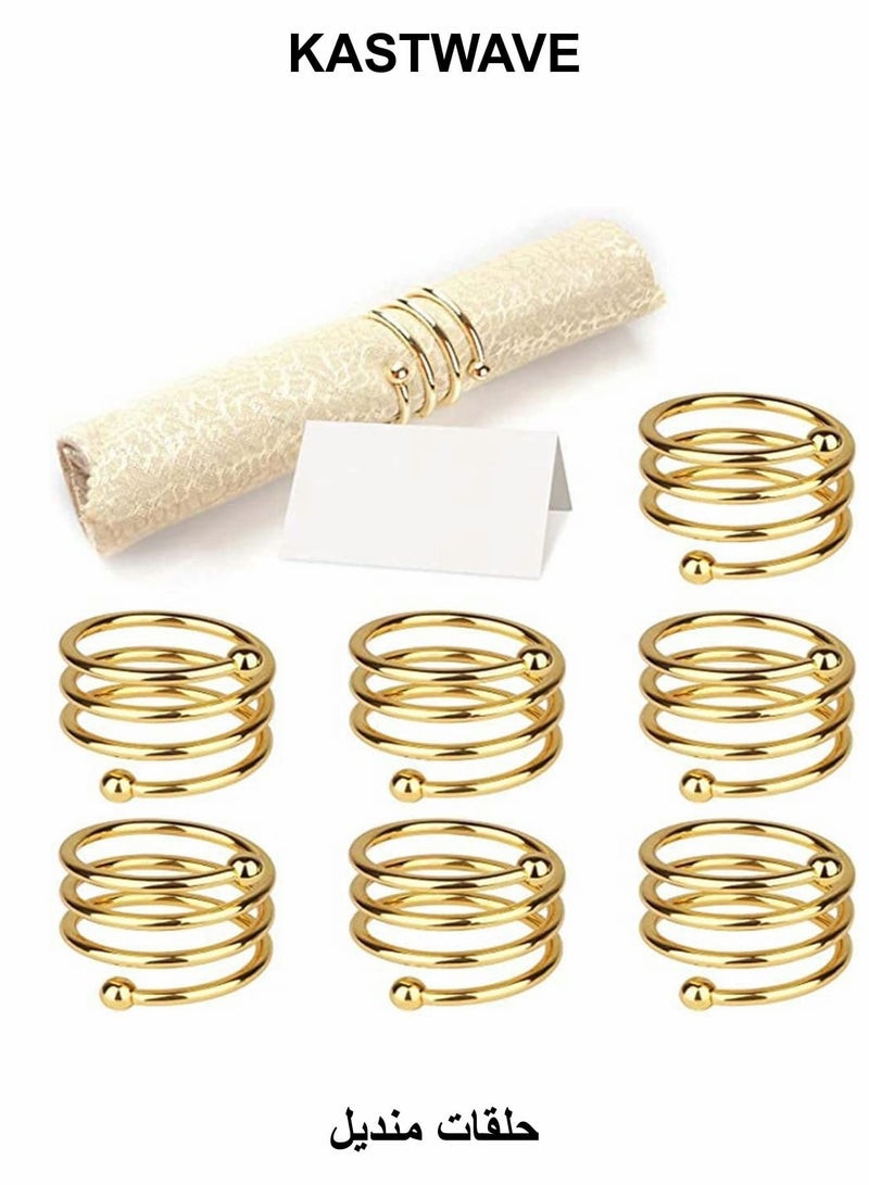 KASTWAVE 8-Piece Set Napkin Ring Table Setting Suitable for Casual or Formal Occasions (gold) - Image 1
