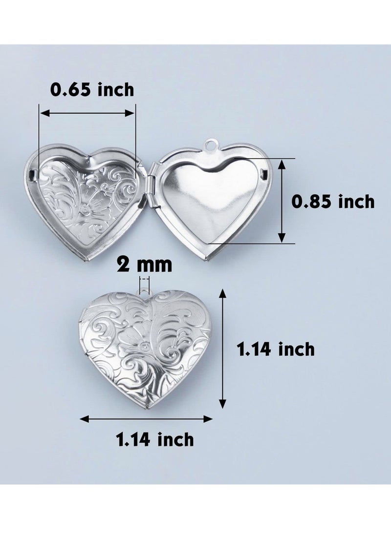 SYOSI - Heart Photo Frame Charms for Jewelry Making, Unique Stainless Steel Picture Locket Charm for Anniversary, 10PCS - Image 1