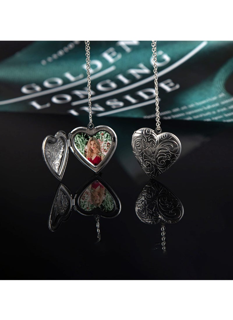 SYOSI - Heart Photo Frame Charms for Jewelry Making, Unique Stainless Steel Picture Locket Charm for Anniversary, 10PCS - Image 1
