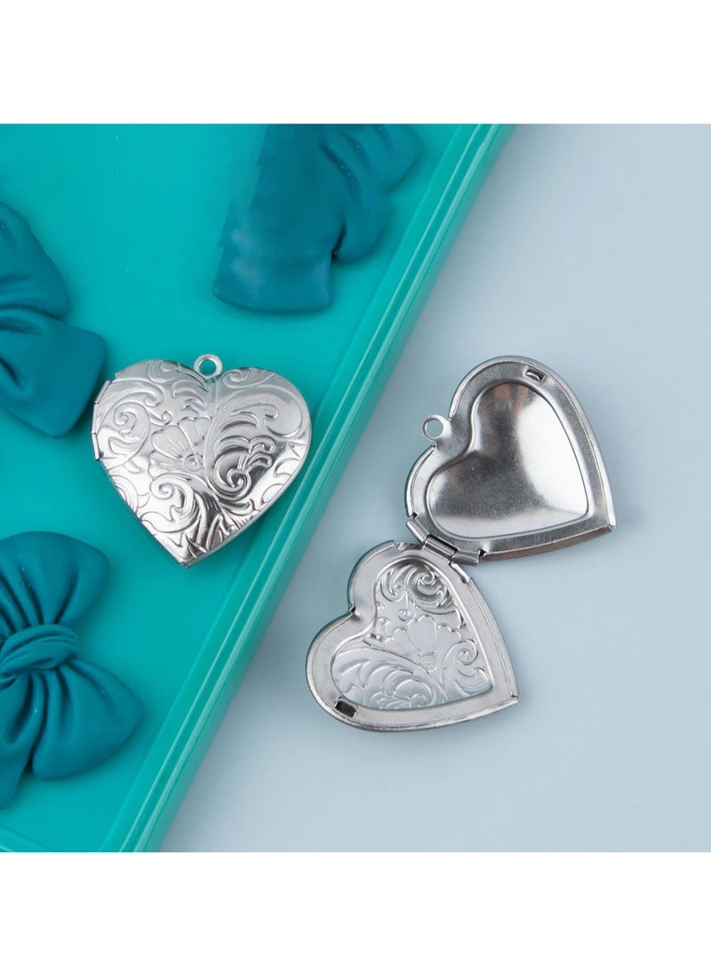 SYOSI - Heart Photo Frame Charms for Jewelry Making, Unique Stainless Steel Picture Locket Charm for Anniversary, 10PCS - Image 1