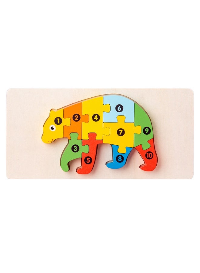 Capstro Wooden Number Puzzle Set for Kids – 4 Pack Animal Counting Puzzles (1–10) | Montessori Early Math Learning & Fine Motor Skill Toy for Preschool – Four Animal Designs - Image 5
