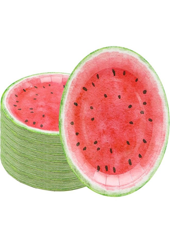 HSPAIDYP 50Pcs Watermelon Party Supplies Watermelon Paper Plates,7"Sweet Watermelon Dessert Plates Summer Fruit Plates for Watermelon Themed Baby Shower Summer Fruit Watermelon Birthday Party Decor (Pink) - Image 1