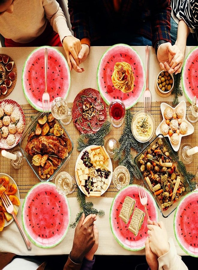 HSPAIDYP 50Pcs Watermelon Party Supplies Watermelon Paper Plates,7"Sweet Watermelon Dessert Plates Summer Fruit Plates for Watermelon Themed Baby Shower Summer Fruit Watermelon Birthday Party Decor (Pink) - Image 4
