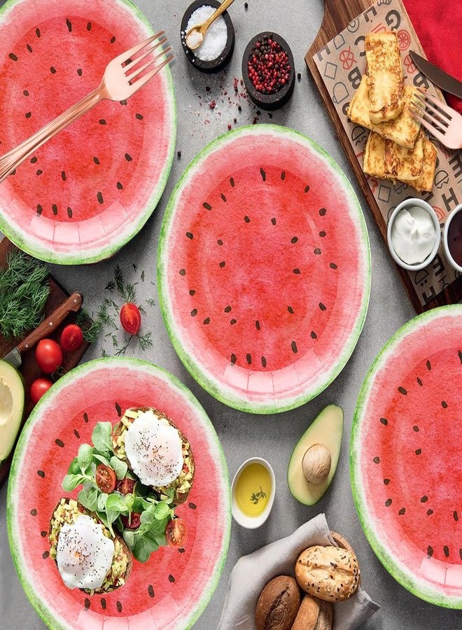 HSPAIDYP 50Pcs Watermelon Party Supplies Watermelon Paper Plates,7"Sweet Watermelon Dessert Plates Summer Fruit Plates for Watermelon Themed Baby Shower Summer Fruit Watermelon Birthday Party Decor (Pink) - Image 2