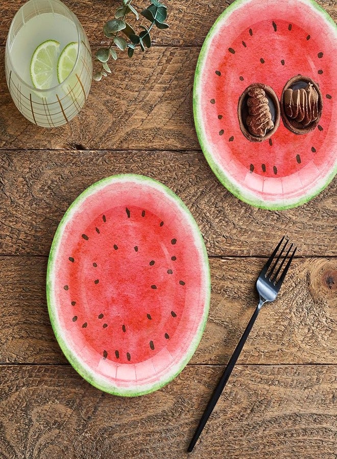 HSPAIDYP 50Pcs Watermelon Party Supplies Watermelon Paper Plates,7"Sweet Watermelon Dessert Plates Summer Fruit Plates for Watermelon Themed Baby Shower Summer Fruit Watermelon Birthday Party Decor (Pink) - Image 3