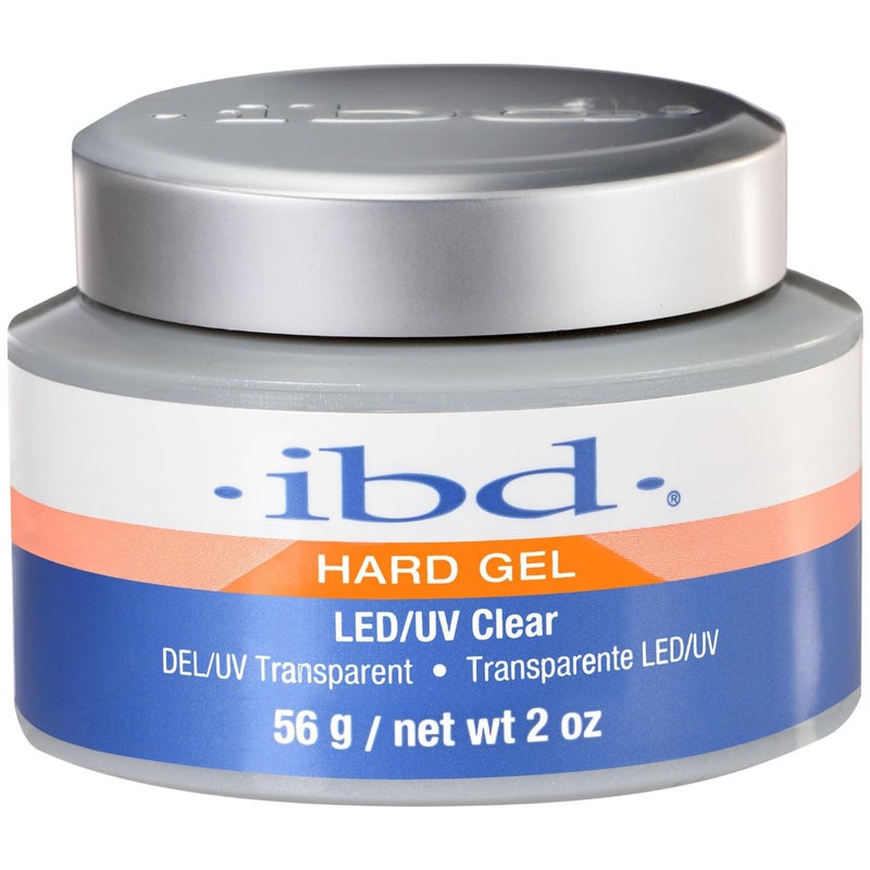 IBD Hard Gel LED/UV Gels - Clear, Builder Gel for Nails Extensions & Enhancements, 2oz - Image 1