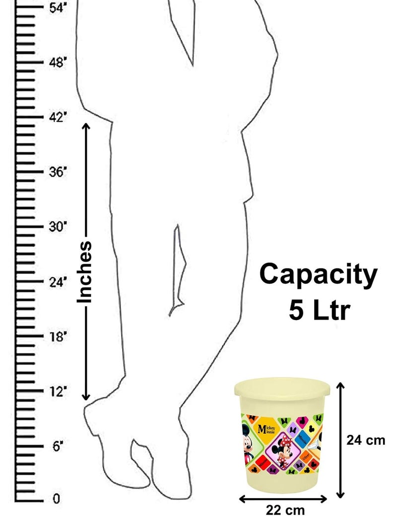 Kuber Industries Heart Home Disney Mickey Minnie Print Plastic Garbage Waste DustbinRecycling Bin for Home Office Factory 5 Liters Cream HS_35_HEARTHS17761 - Image 3