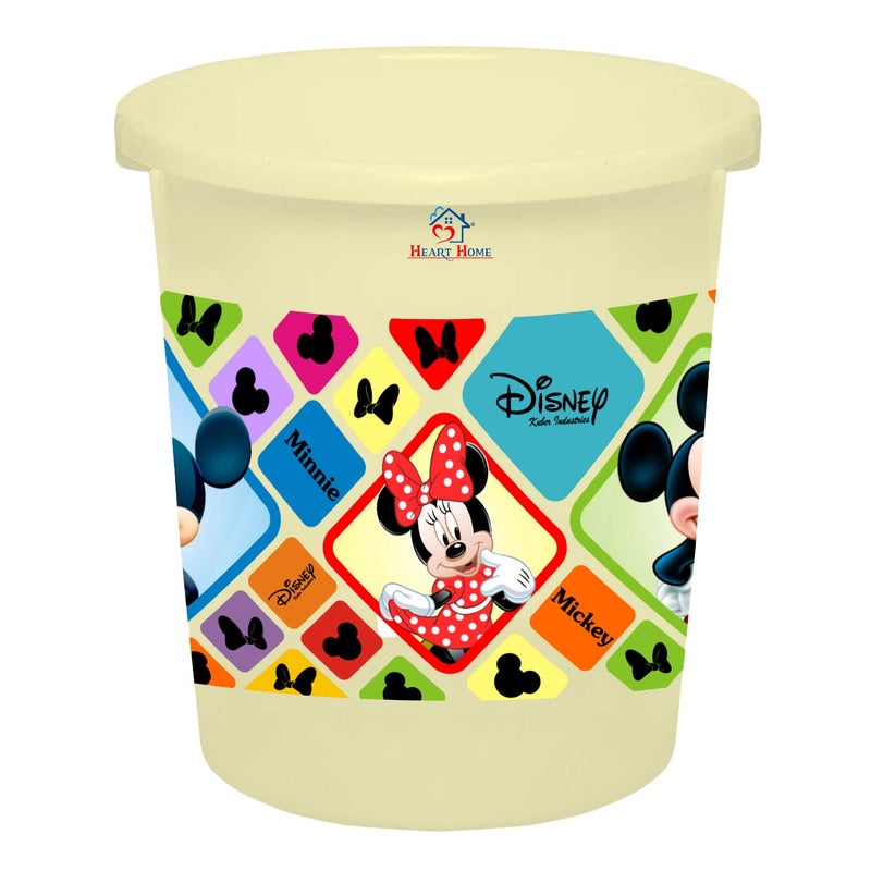 Kuber Industries Heart Home Disney Mickey Minnie Print Plastic Garbage Waste DustbinRecycling Bin for Home Office Factory 5 Liters Cream HS_35_HEARTHS17761 - Image 5