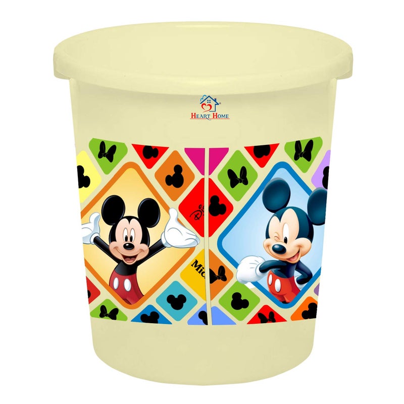 Kuber Industries Heart Home Disney Mickey Minnie Print Plastic Garbage Waste DustbinRecycling Bin for Home Office Factory 5 Liters Cream HS_35_HEARTHS17761 - Image 4