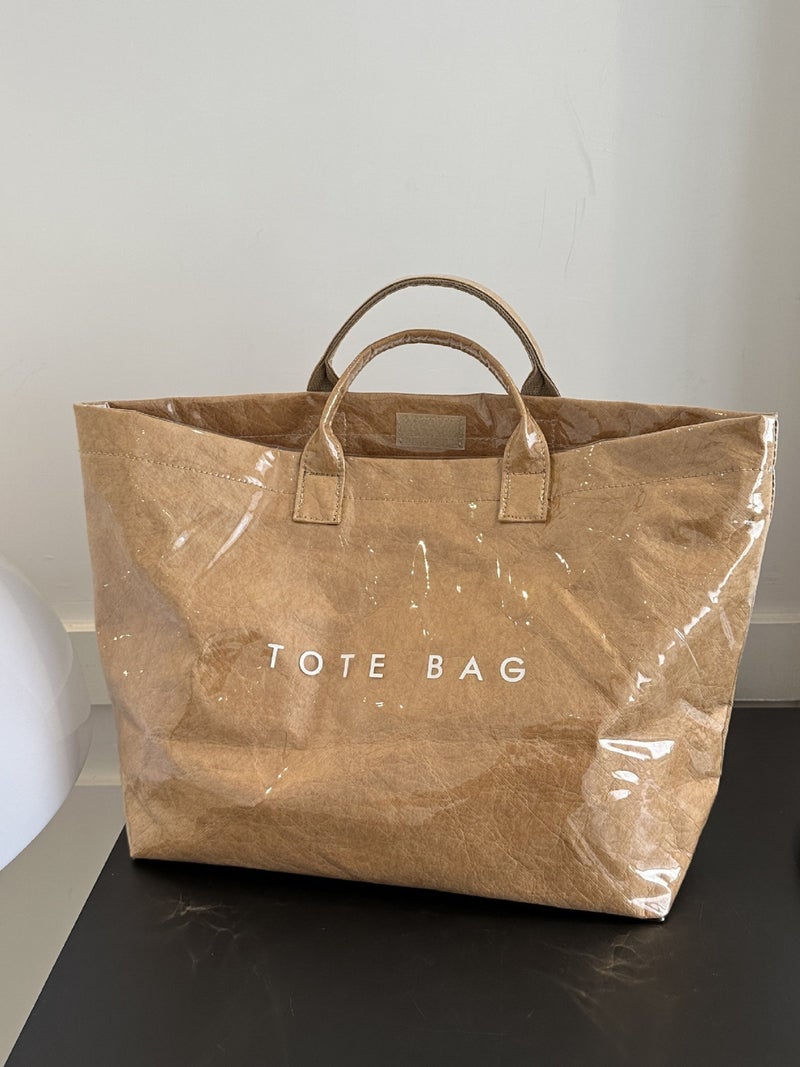 Niche Fashion Dupont Paper Bag Female Commuter Large Capacity Kraft Paper Handbag Shopping Bag Fashion - Image 2