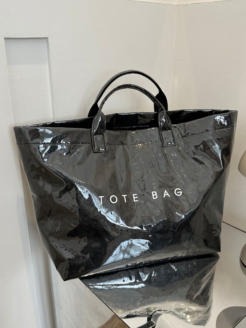 Niche Fashion Dupont Paper Bag Female Commuter Large Capacity Kraft Paper Handbag Shopping Bag Fashion - Image 3