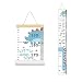 MinoMia Kids Growth Chart Wood Frame Fabric Canvas Height Measurement Ruler from Baby to Adult for Childs Room Decoration 79 x 79in 79 x 79in Blue Dinosaur - Image 2