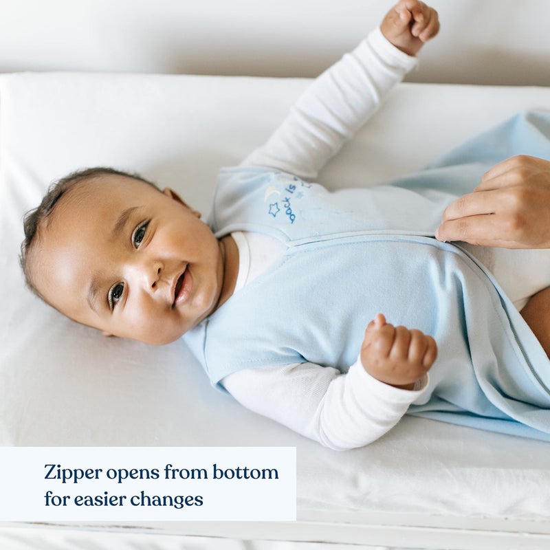 HALO Sleepsack 100% Cotton Wearable Blanket, TOG 0.5, Baby Blue, X-Large - Image 4