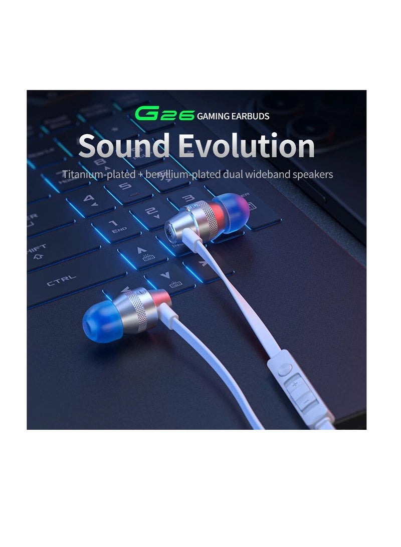 Plextone G26 Gaming Earphone Headset In-ear Earbud Magnetic w Mic (Type C)