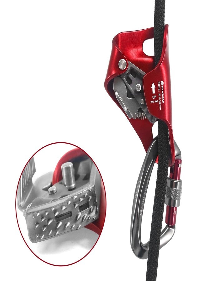 NewDoar Rock Climbing Chest Ascender Abdominal for Vertical Climbing - CE Certified Rope Clamp for 813MM Rope (Red) - Image 4