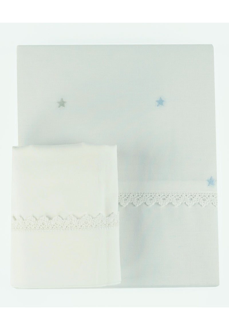 Bumble & Bird Bumble & Bird - Embroidered Duvet Cover & Pillowcase For Bassinet - Blue  - Image 2