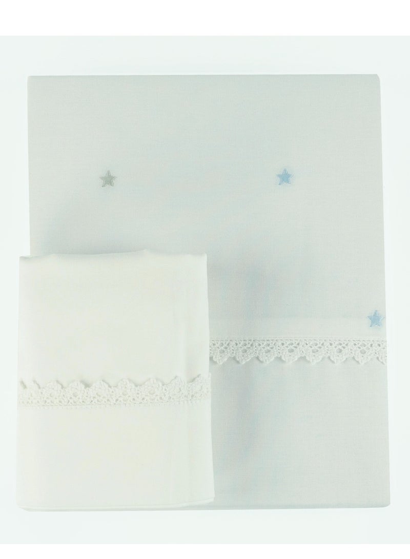 Bumble & Bird Bumble & Bird - Embroidered Duvet Cover & Pillowcase For Bassinet - Blue  - Image 5