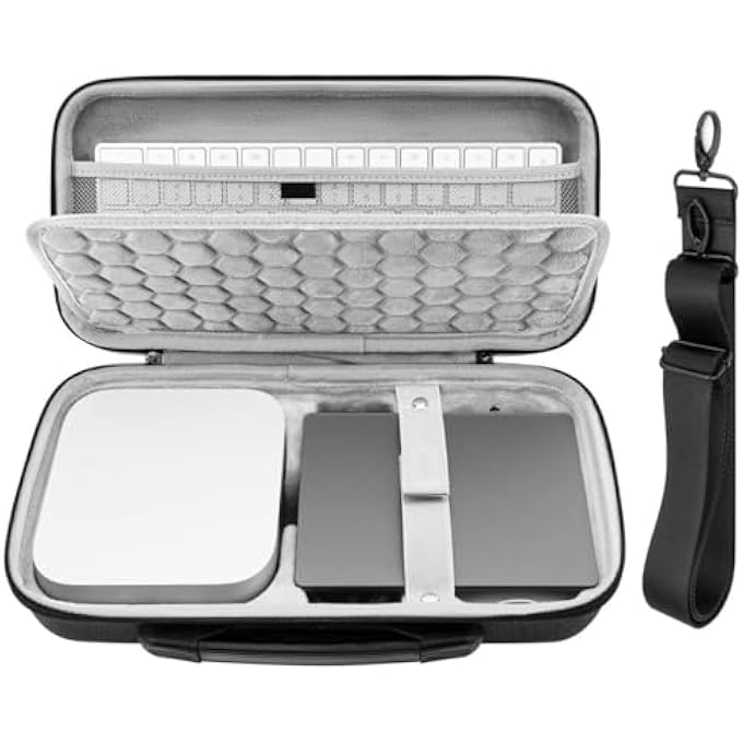 rayihni HARD TRAVEL CASE FOR APPLE 2024 MAC MINI M4 / MINI M4 PRO, TRAVEL ELECTRONICS ORGANIZER, FIT FOR MAGIC KEYBOARD, MOUSE, TRACKPAD AND ACCESSORIES, CASE FOR APPLE 2024 MAC MINI M4 (DARK GRAY) - Image 1