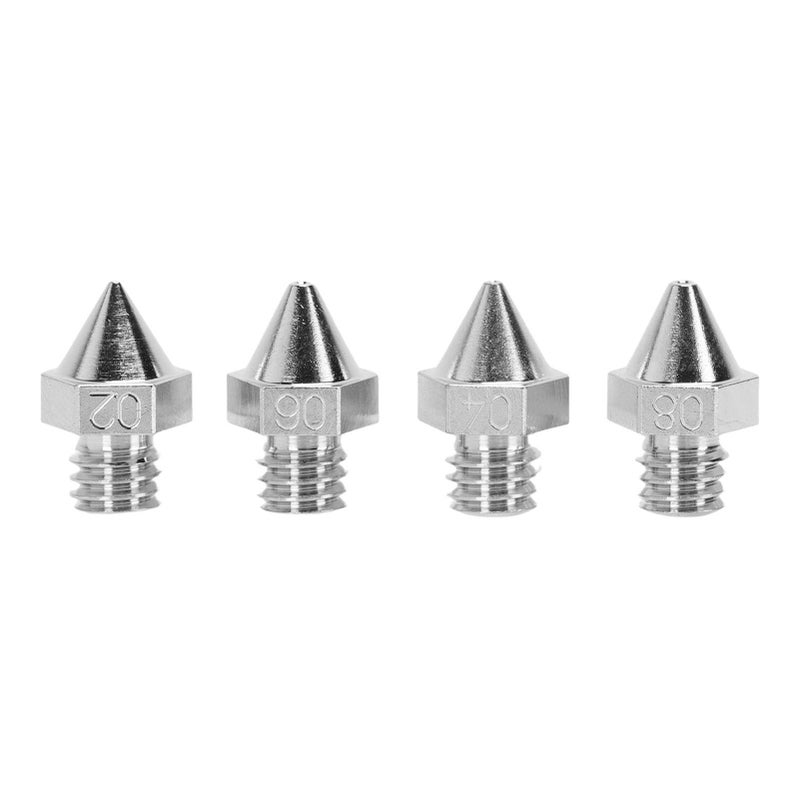 Four Piece 3D Printer Extruder Nozzle Kit 0.2mm 0.4mm 0.6mm 0.8mm for Raise N Pro2 Pro3 E2 Series - Image 2