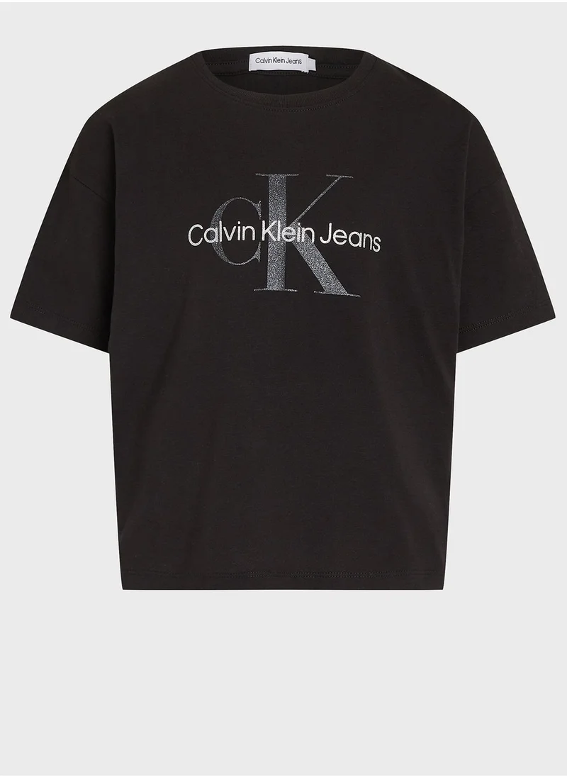 Calvin Klein Jeans Youth Logo Glitter T-Shirt