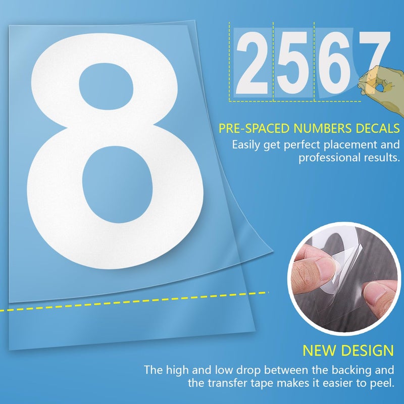 OLADOT Reflective Mailbox Numbers Sticker Decal Die Cut Classic Style Vinyl Waterproof Number Self Adhesive 5 Sets (2" x 5 set) for Signs, Door, Cars, Trucks, Home, Business, Address Number - Image 5