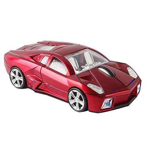 CHUYI Cool Sports Car Shaped Wireless Mouse 1600DPI Cordless Optical Mice with USB Receiver for Office School Home Travel, for PC Laptop Computer Gift (Red-1 Pack) - Image 5