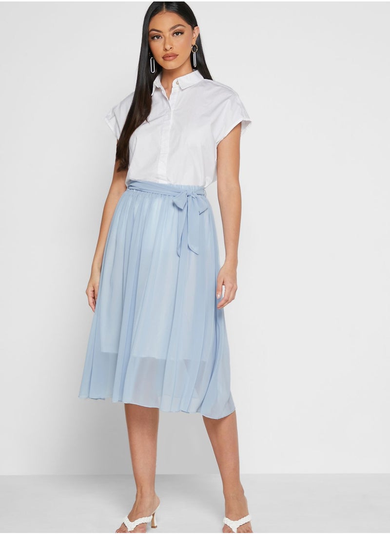 ELLA - Waist Tie A-Line Skirt - Image 1